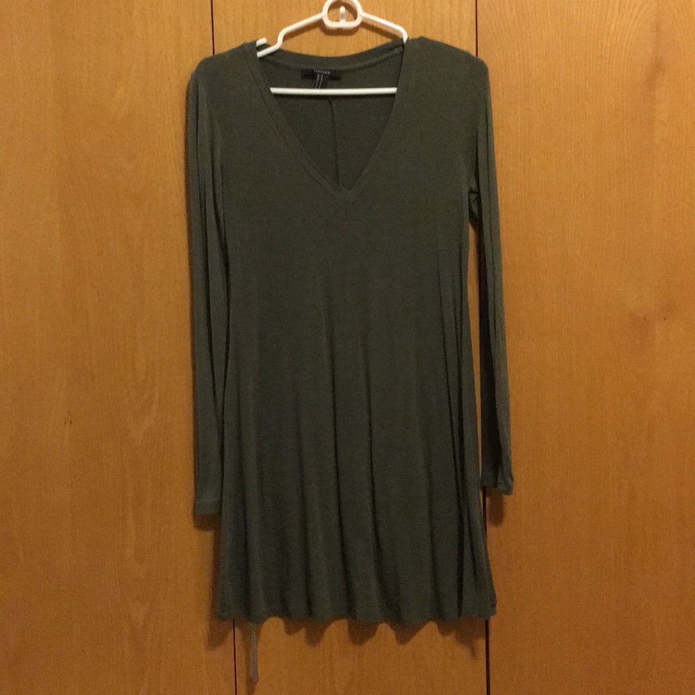 Olive green, long sleeve dress
